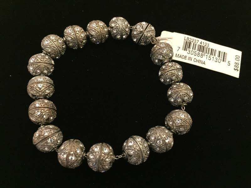 lot 456 image: NWT Ralph Lauren Crystal Filagree Bracelet