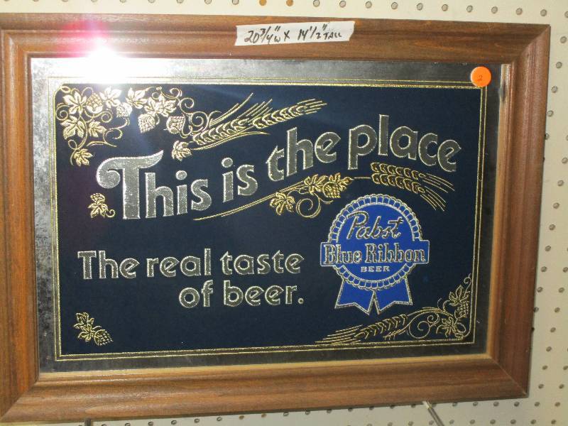 lot 2 image: Pabst Blue Ribbon Beer Mirror