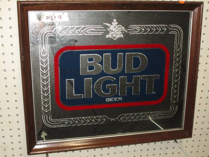 lot 44 image: Bud Light Beer Mirror