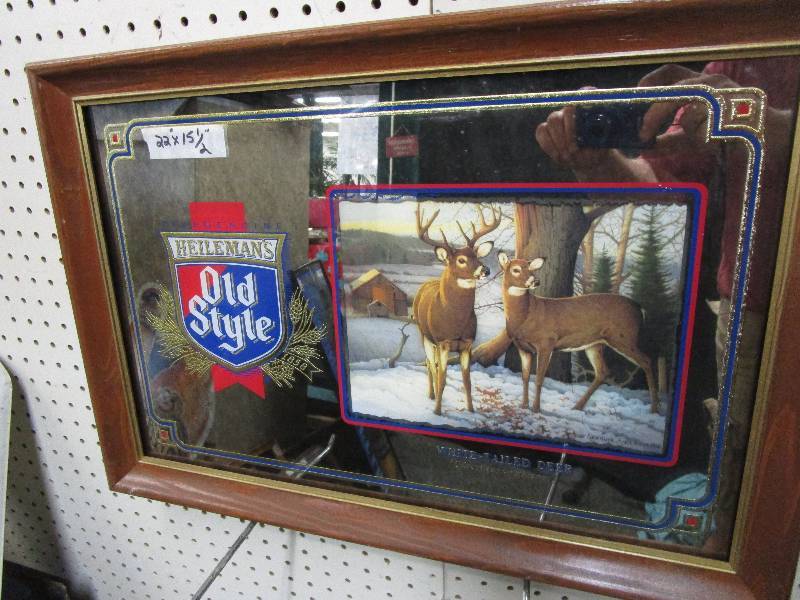 lot 60 image: Old Style White Tailed Deer Mirror