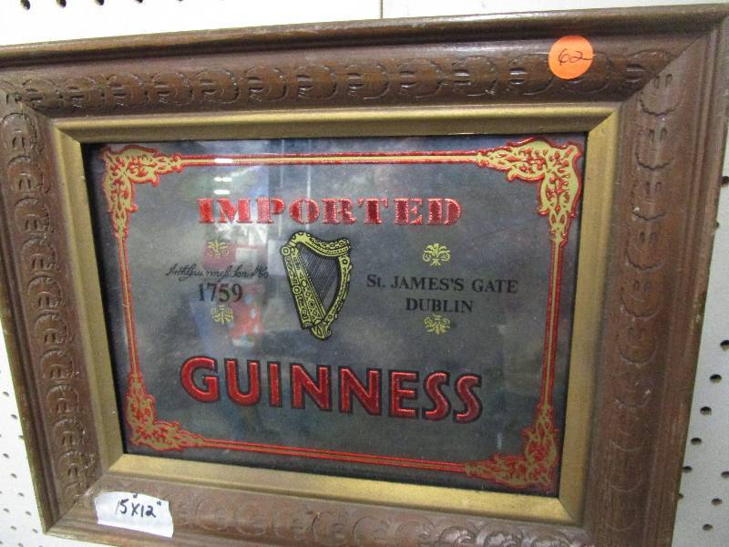 lot 62 image: Imported Guinness Mirror