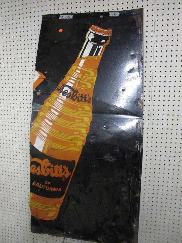 lot 67 image: Nesbitts of California Old Metal Advertising Sign