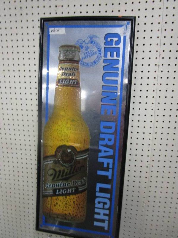 lot 68 image: Miller Genuine Draft Fake Mirror Plastic
