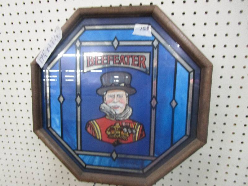 lot 83 image: Beefeater Stain Glass Like Looking Mirror