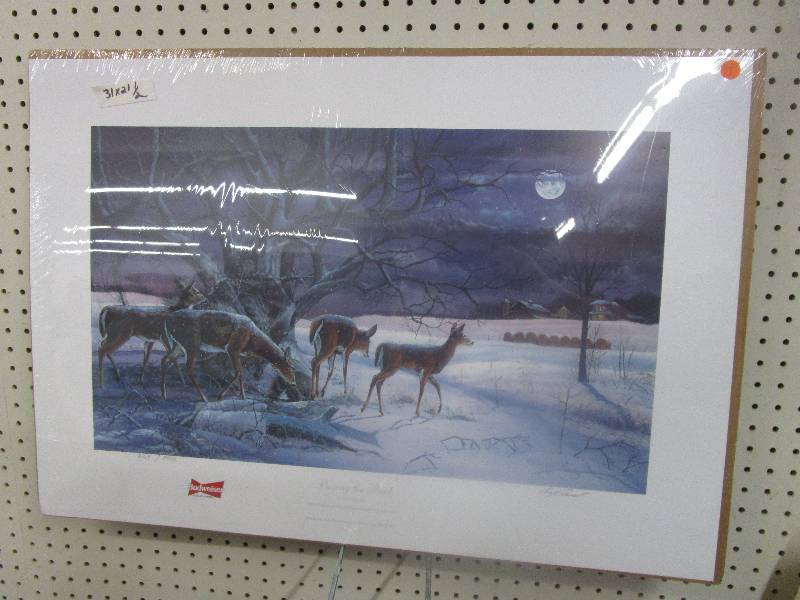 lot 94 image: Budweiser King of Beers Print Passing The Buck by Andy Sinnwell Numbered and Signed