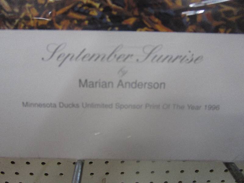 lot 95 image: Minnesota Ducks Unlimited Sponsor Print of The Year 1996  September Sunrise by Marian Anderson Numbered And Signed