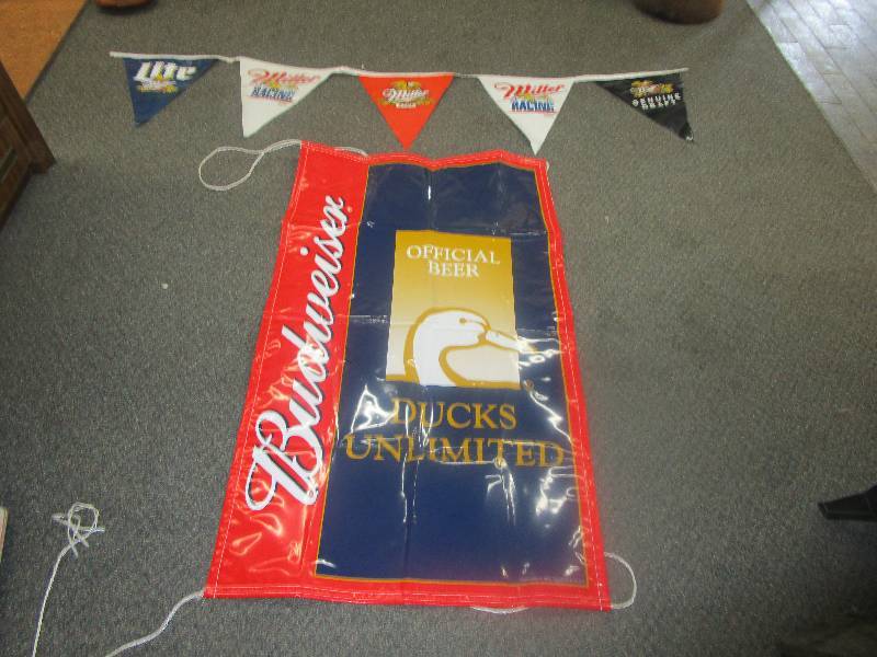 lot 103 image: Miller Banner 90 L,  Budweiser Banner 33 W x 57T