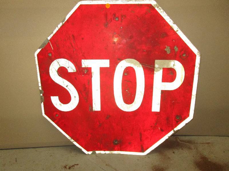lot 179 image: Stop Metal Sign