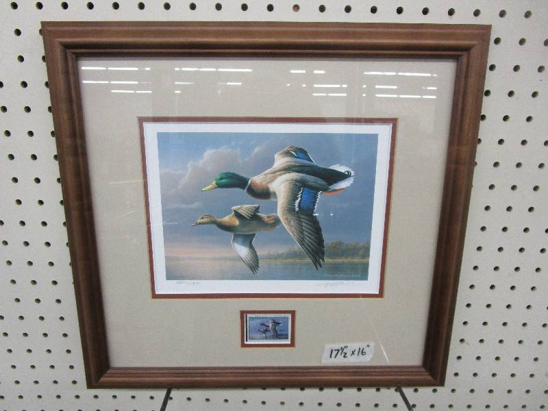lot 238 image: Us Dept Of Interior Stamp and Print Numbered and signed Mallards By James Hautman 1995 #11301 of 1211