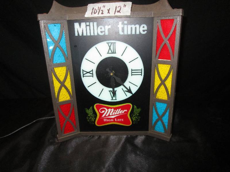 lot 245 image: Miller Time Clock and Light