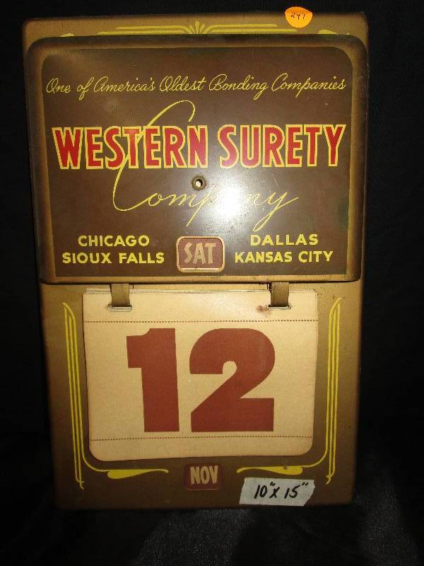lot 247 image: Antique Western Surety Company Calendar