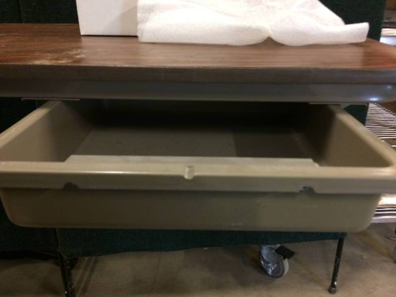 lot 34 image: Patient Overbed Table with Drawer
