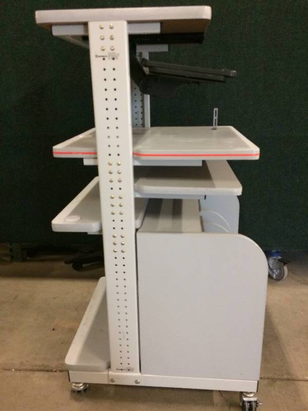 lot 48 image: Mobile Adjustable Medical Workstation Filing Dividers Stand Up Computer Desk