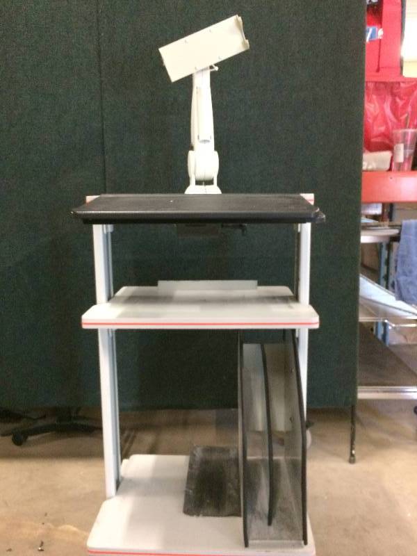 lot 49 image: Mobile Adjustable Medical Workstation Monitor Mount Stand Up Computer Desk