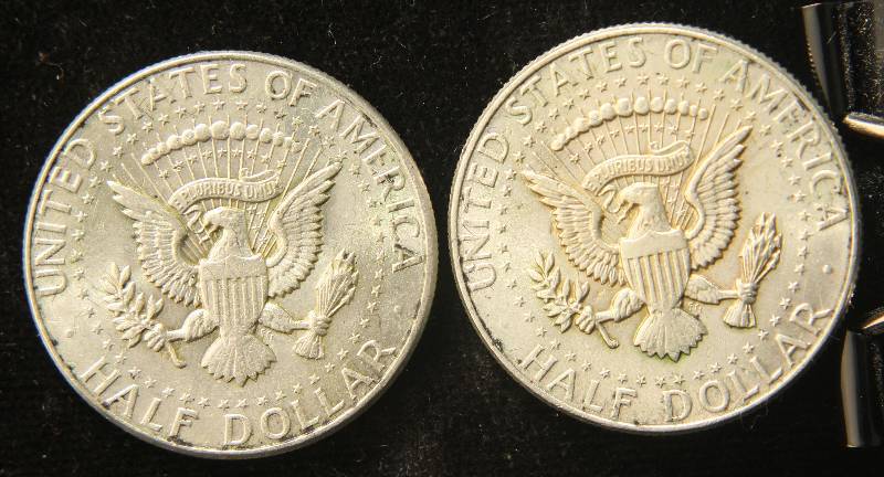 2 BU 1964 KENNEDY SILVER HALF DOLLARS