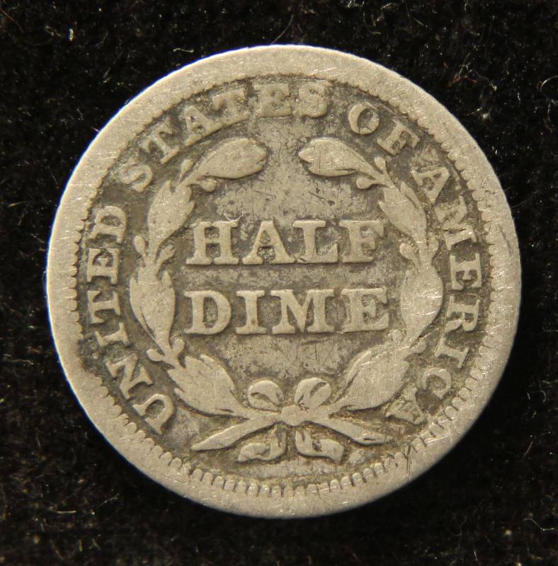 1854 US SEATED LIBERTY HALF DIME