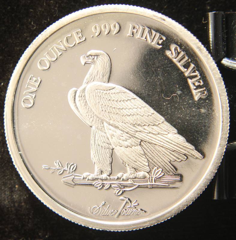 1 TROY OZ. .999 FINE SILVER $10 GOLD INDIAN DESIGN