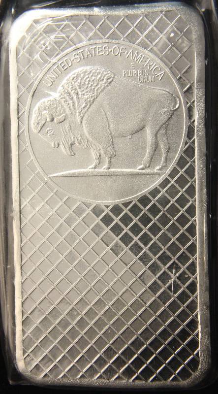 10 TROY Oz. .999 FINE SILVER BAR INDIAN BUFFALO DESIGN