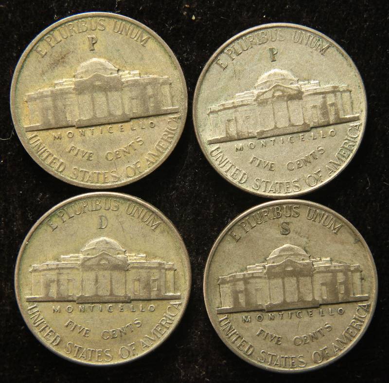 GROUP OF 4 SILVER WAR NICKELS