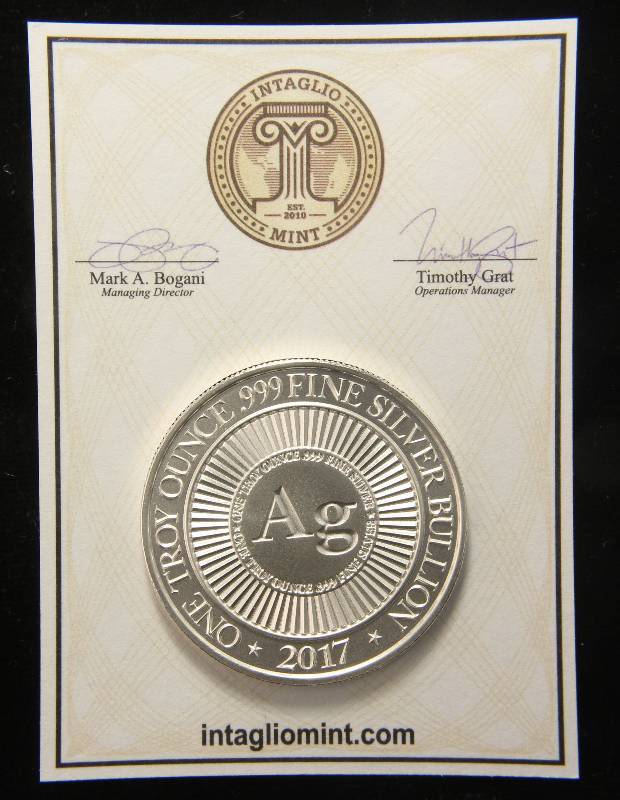 1 TROY OZ. .999 FINE SILVER LTD EDITION INTAGLIO MINT SONS OF LIBERTY
