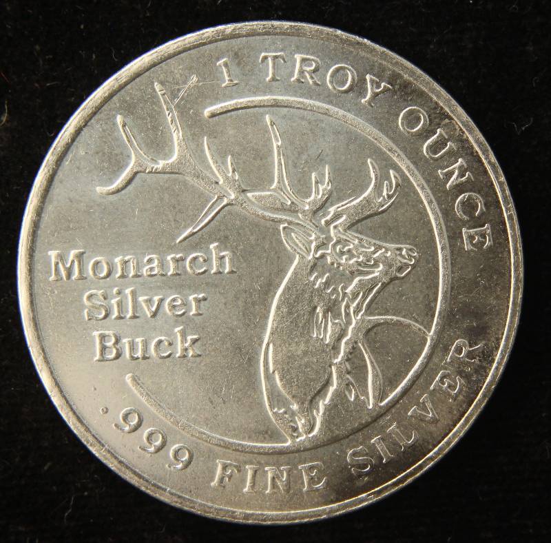 1 TROY OZ. .999 FINE SILVER MONARCH METALS