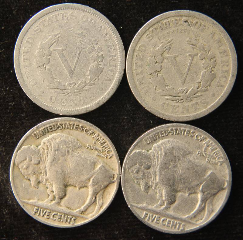 4 NICKELS 1900, 1911, 1935, 1936