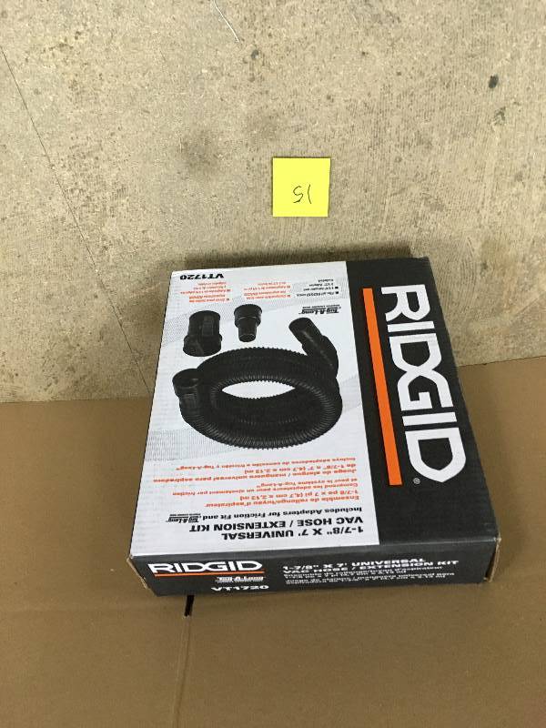 lot 15 image: RIDGID 1-14 in. - 1-78 in. x 7 ft. Tug-A-Long Vacuum Hose for RIDGID Wet Dry Vacs New