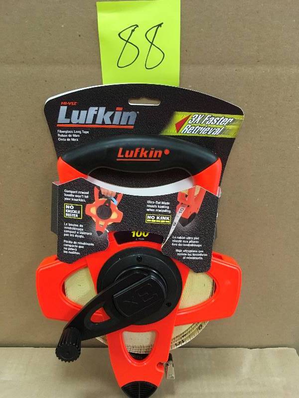 lot 88 image: LUFKIN 100 ft. Reel Rewind Tape N ot Used