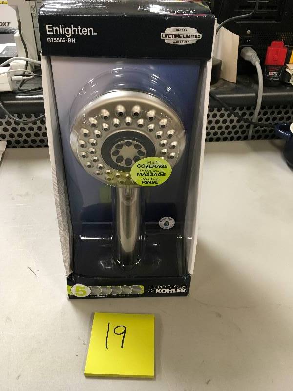 lot 19 image: Kohler Radiate 5-Spray Multifunction Handshower in Vibrant Brushed Nickel New