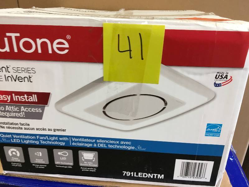 lot 41 image: NU-TONE InVent Series 110 CFM Ceiling Exhaust Bath Fan with Light and Soft Surround LED Technology, ENERGY STAR New