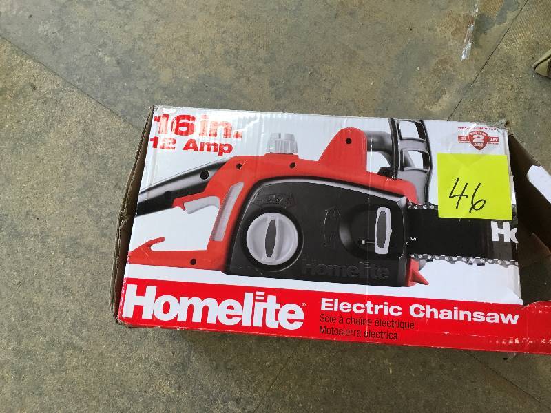 lot 46 image: Homelite 16 in. 12 Amp Electric Chainsaw USED