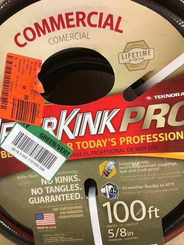 lot 60 image: Neverkink PRO 100 foot BlackRed Hose not used