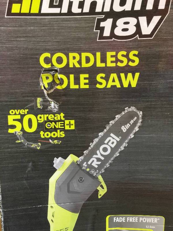 lot 49 image: RYOBI ONE 18-Volt Lithium-Ion Electric Cordless String Trimmer and Edger - 1.3 Ah Battery and Charger Included USED