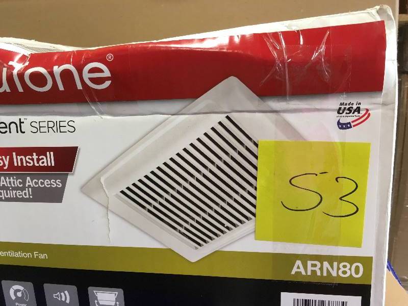 lot 53 image: Nu-Tone InVent Series 80 CFM Ceiling Bathroom Exhaust Fan New