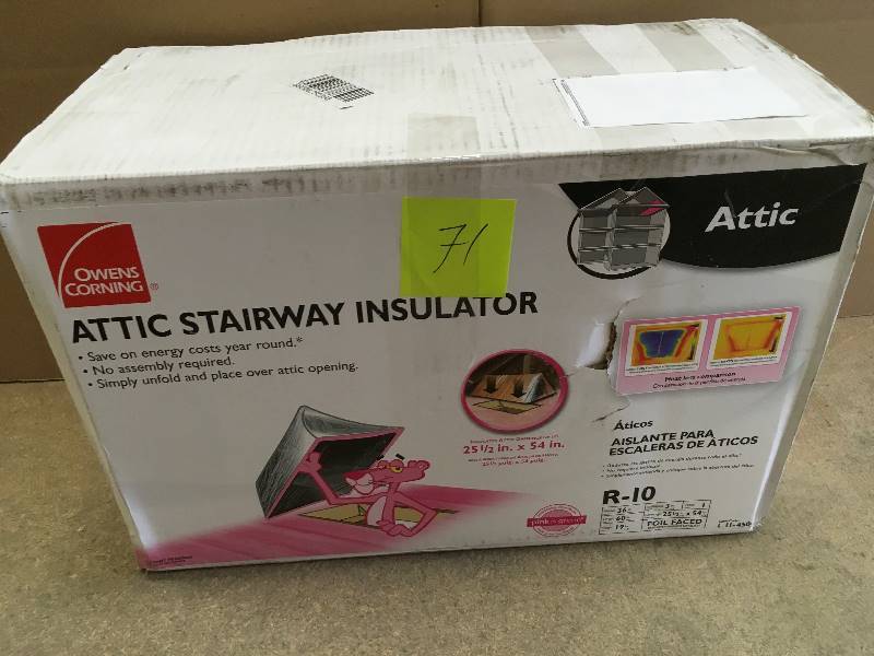 lot 71 image: Owens Corning Attic Stair Insulator II 25-12 in. x 54 in. Not Used