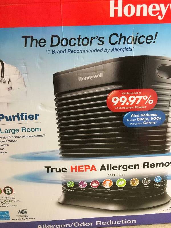 lot 74 image: Honywell True HEPA 465 sq. ft. Air PurifierAllergen Remover NOT USED