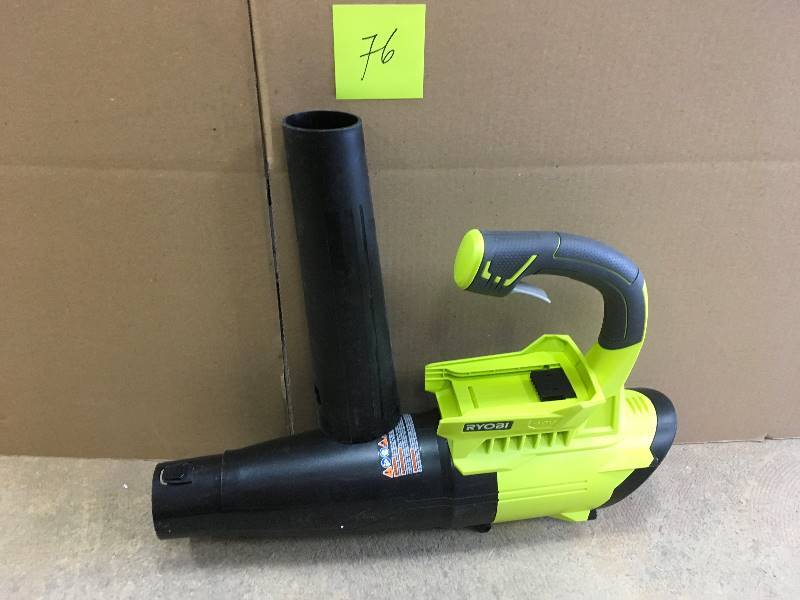lot 76 image: RYOBI 155 MPH 300 CFM 40-Volt Lithium-Ion Cordless Jet Fan Leaf Blower - Battery and Charger Not Included Not Used