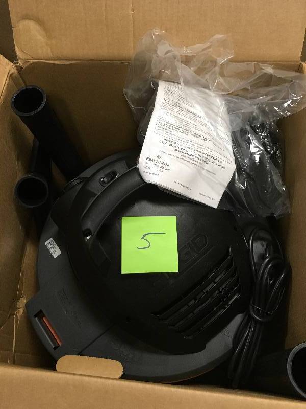 lot 5 image: Rifgid 9 Gal. 4.25-Peak HP Wet Dry Vac open box like new