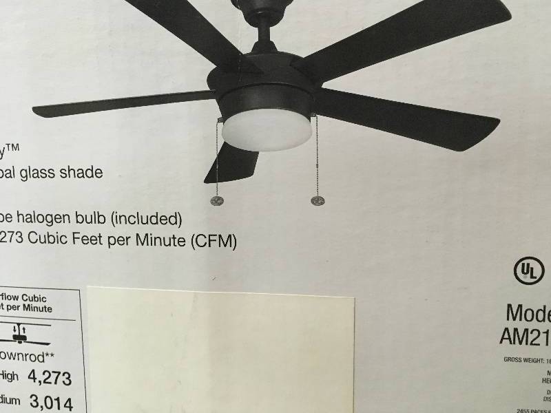 lot 9 image: Hamptom Bay Corrado 44 in. Indoor Black Ceiling Fan with Light Kit