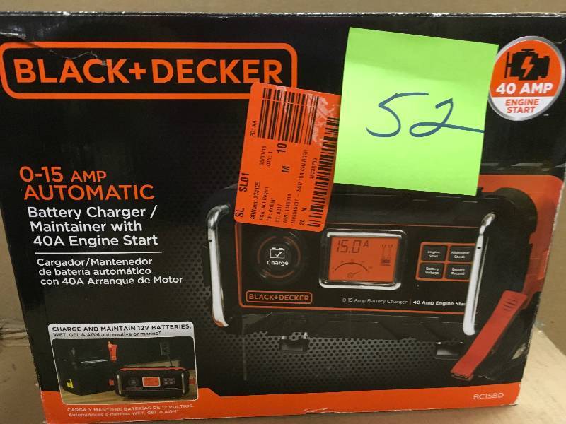 lot 52 image: black and decker 15 Amp Battery Charger with 40 Amp Engine Start