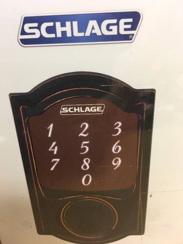 lot 14 image: Schlage Camelot Aged Bronze Sense Smart Lock