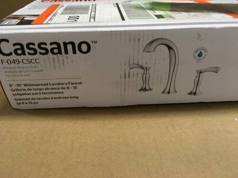 lot 15 image: PFister Cassano 2-Handle 8 Widespread Bathroom Faucet, Polished Chrome open box like new