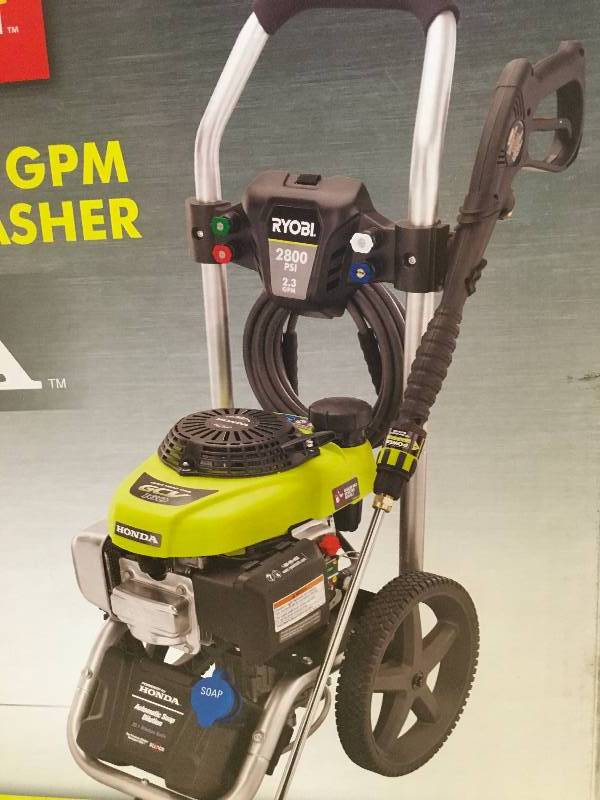 lot 20 image: Ryobi RY802800 2800 PSI Portable Honda Gas Power Pressure Washer like new in good condition
