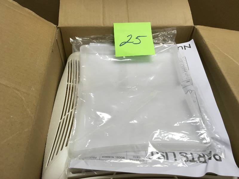 lot 25 image: Nutone 70 CFM Ceiling Exhaust Fan with Light, White Grille and Bulb new