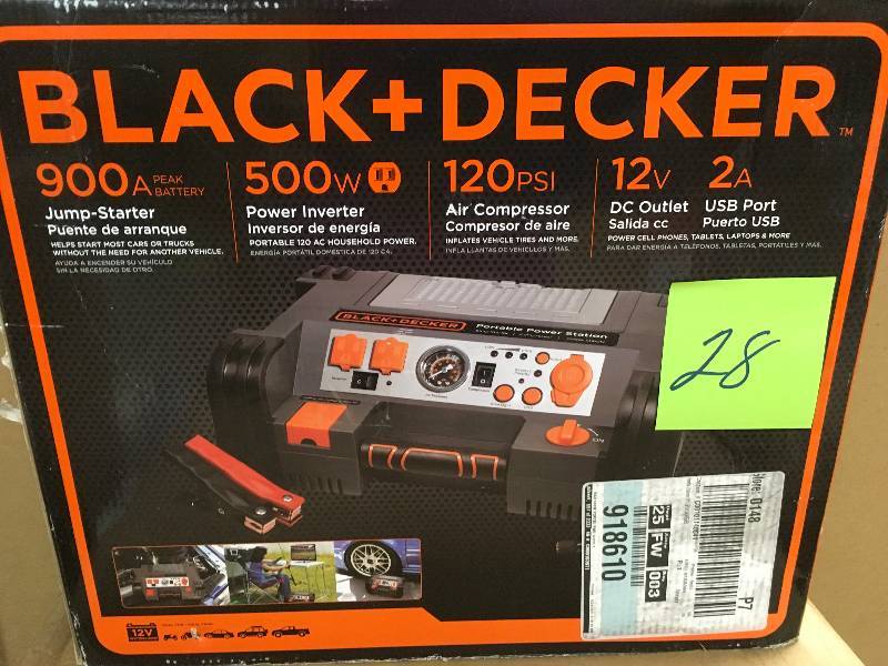 lot 28 image: Black and Decker 500-Watt Portable Power Station