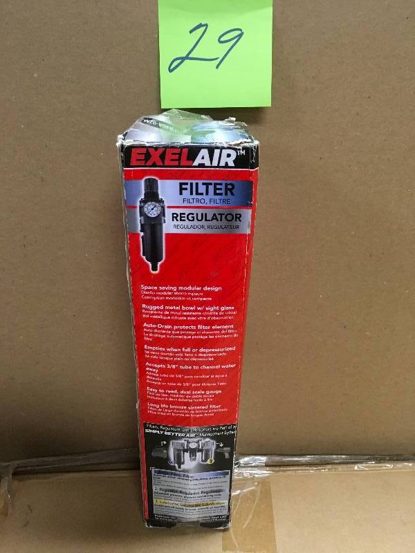 lot 29 image: Exelair 14 in. NPT Metal FRL Air Filter Regulator in working condition
