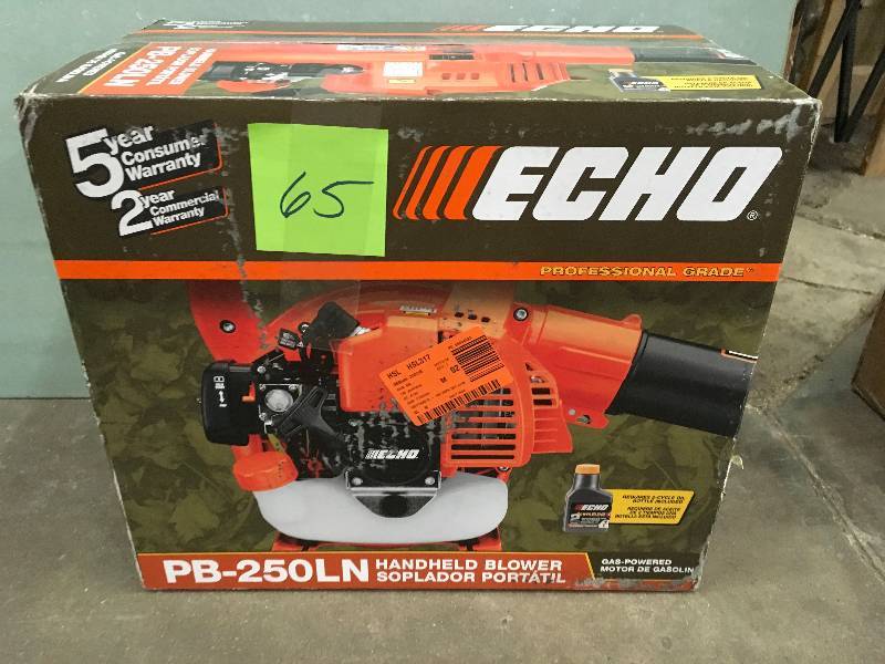 lot 65 image: ECHO PB-250LN Gas Low Noise 2-Cycle 391 CFM Handheld Blower not use in good condition