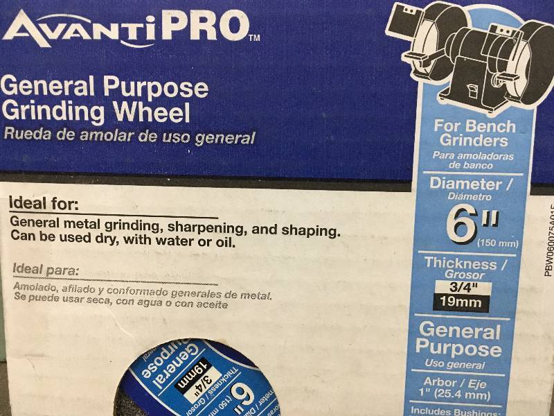 lot 67 image: Avanti Pro 6 Inch Bench Grinder Metal Grinding Wheel 1 In Arbor Power Tool Part not use in good condition