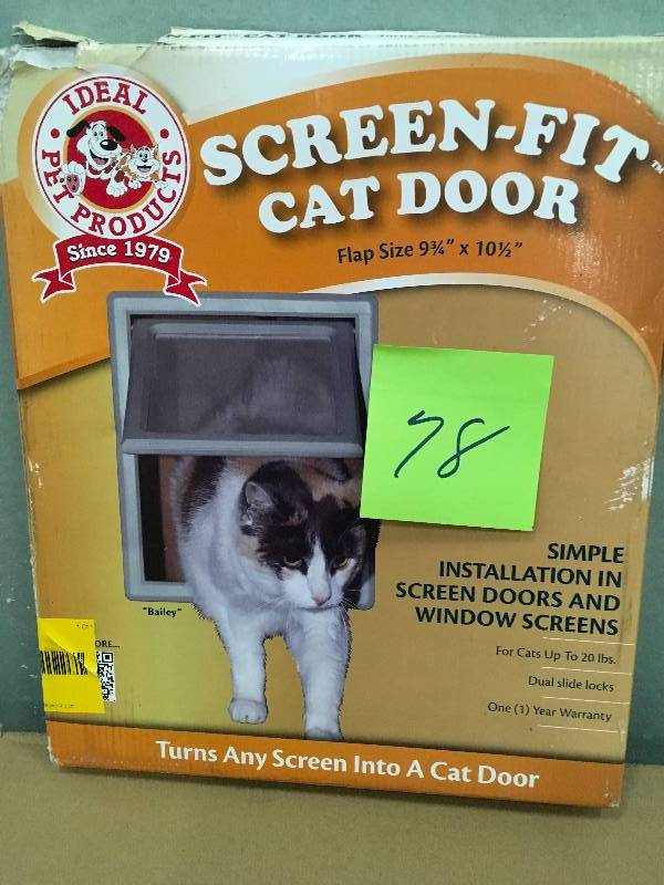 lot 78 image: Ideal Pet Products screen fit  cat door Flap zize 9 34 x 10 12