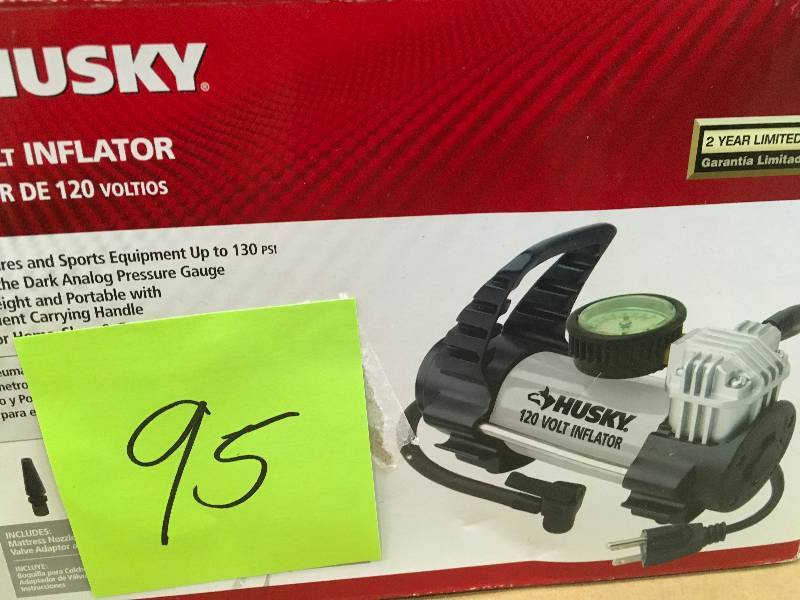 lot 95 image: Husky 120-Volt Inflator